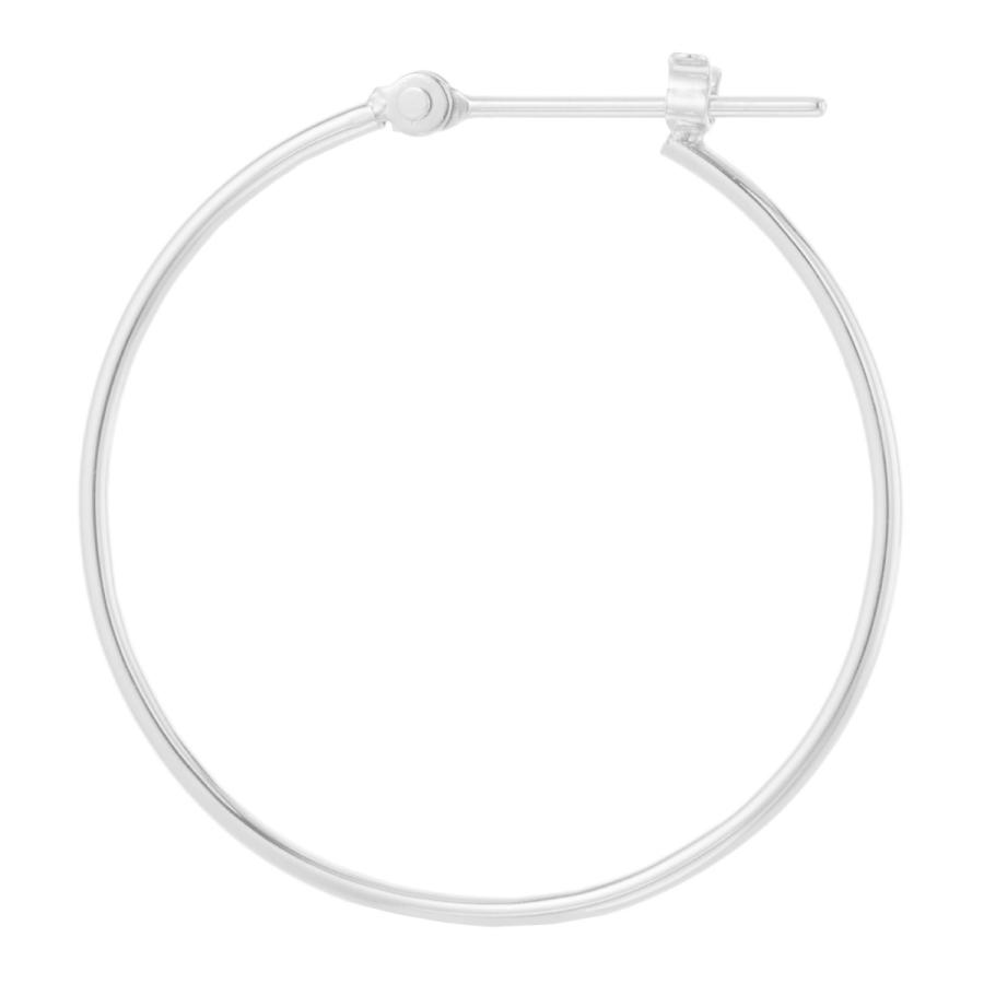 フープピアス K14WG 14金 ホワイトゴールド 華奢 ビッグフープ 大きめ
