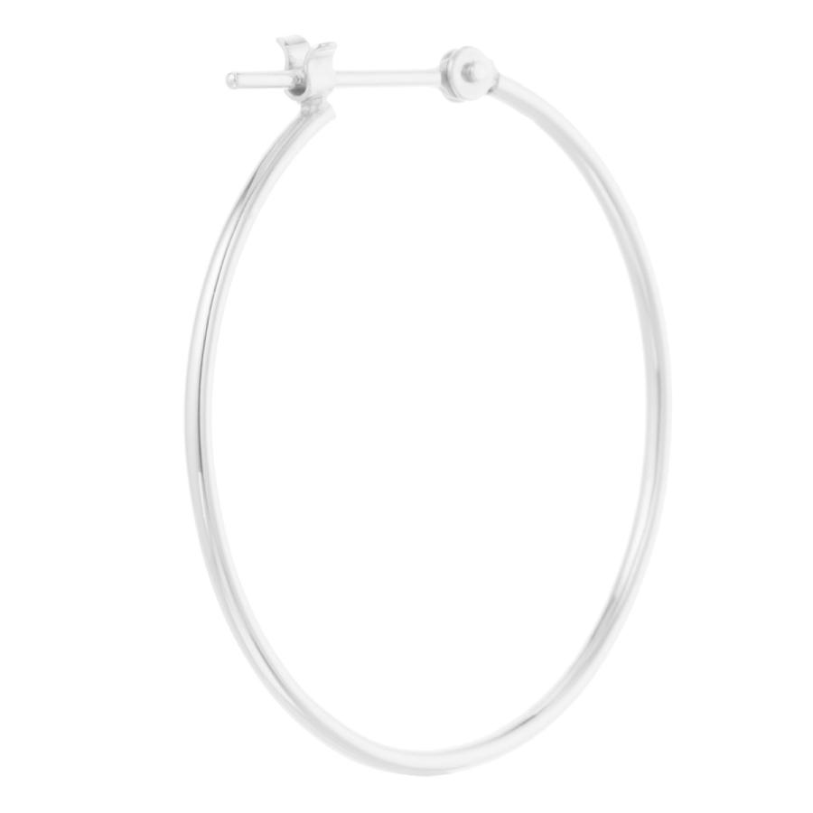 フープピアス K14WG 14金 ホワイトゴールド 華奢 ビッグフープ 大きめ