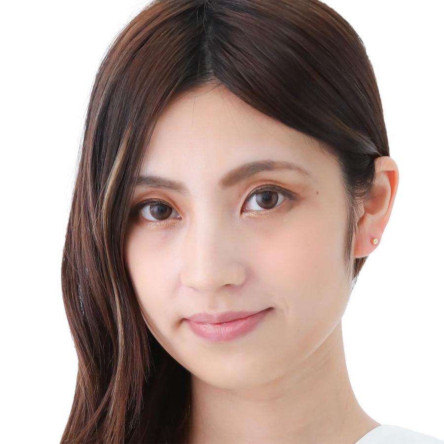 ピアス K18 ロングポスト 4mm玉 ボールピアス タブルロックキャッチ 軸太 小さめ 金属アレルギー対応 日本製 爆買の画像