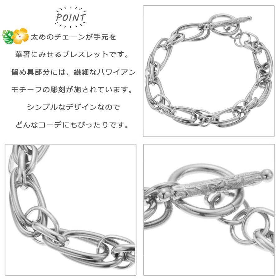 ブレスレット ハワイアンジュエリー サージカルステンレス316L チェーン マンテル プルメリア スクロール レディース メンズ 爆買 |  | 05