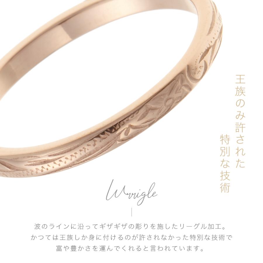 リング ハワイアンジュエリー サージカルステンレス スクロール 波