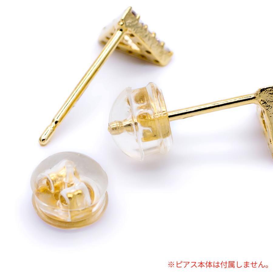 ピアスキャッチ 真鍮製 K18金メッキ G18K シリコン製 シリコン
