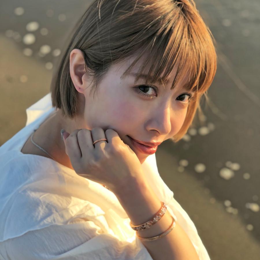 刻印対応 リング レディース メンズ サージカルステンレス製 ピンクゴールド ハワイアンジュエリー プルメリア 金属アレルギー対応 爆買の画像