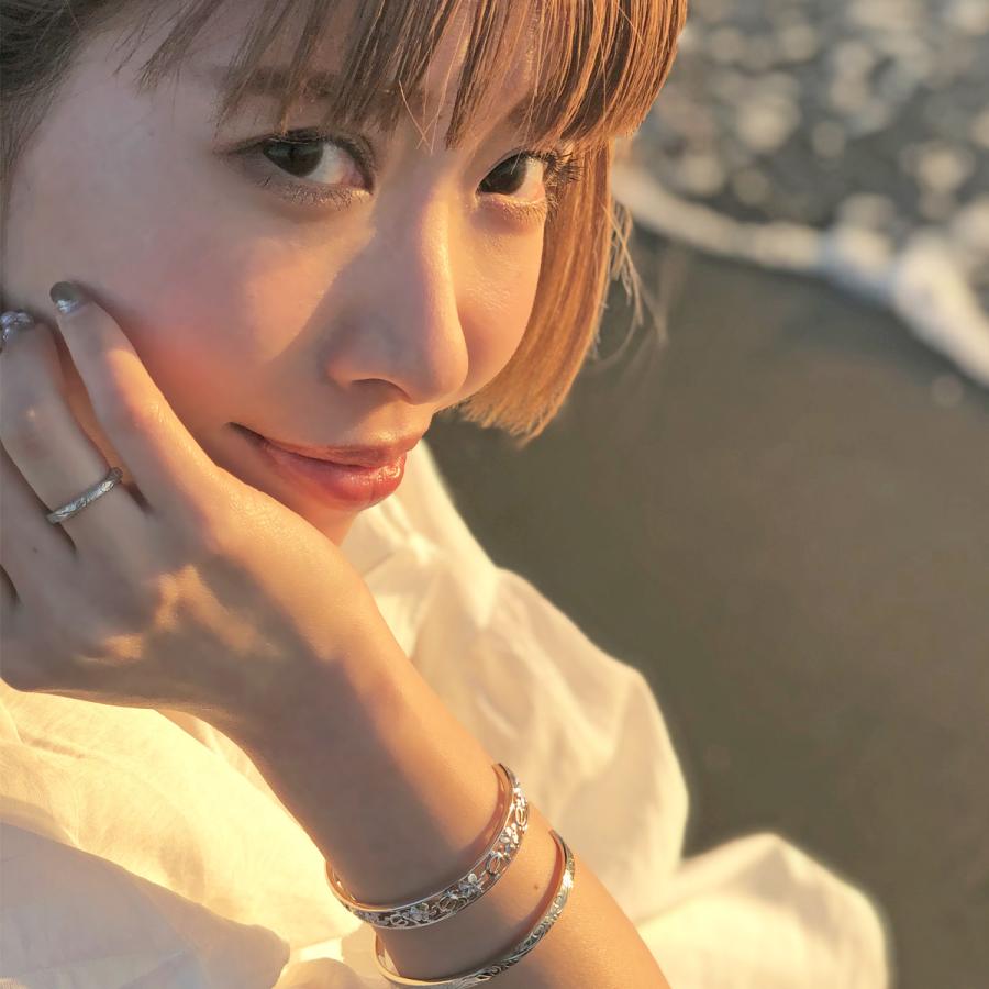 刻印対応 リング レディース メンズ サージカルステンレス ハワイアンジュエリー スクロール 彫り 金属アレルギー対応 爆買の画像