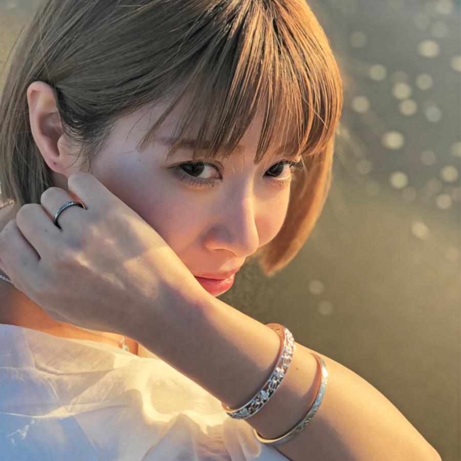 刻印対応 リング メンズ レディース サージカルステンレス ガンメタル ハワイアンジュエリー スクロール 金属アレルギー対応 爆買の画像