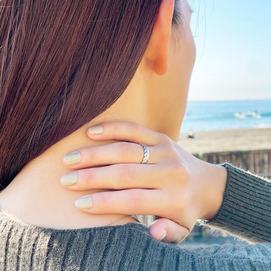 刻印対応 リング レディース メンズ サージカルステンレス製 マイレ ハワイアンジュエリー 葉っぱ リーフ 低金属アレルギー対応 爆買の画像