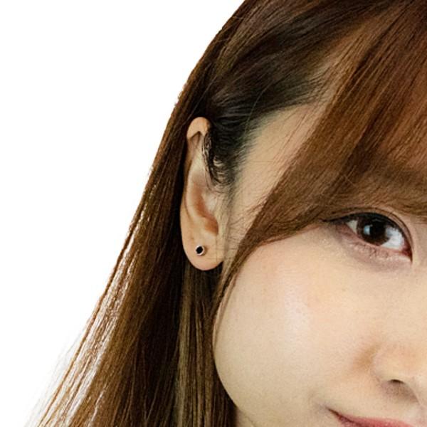 スタッドピアス オニキス サージカルステンレス シンプル お肌に優しい