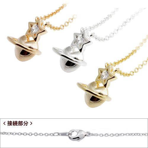 ネックレス レディース ペンダント 土星サターン ハート シルバー