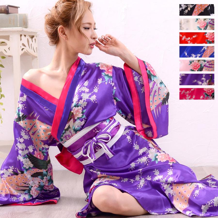 孔雀和柄花魁着物ロングドレス 和柄 衣装 ダンス よさこい 花魁 コスプレ キャバドレス 爆買