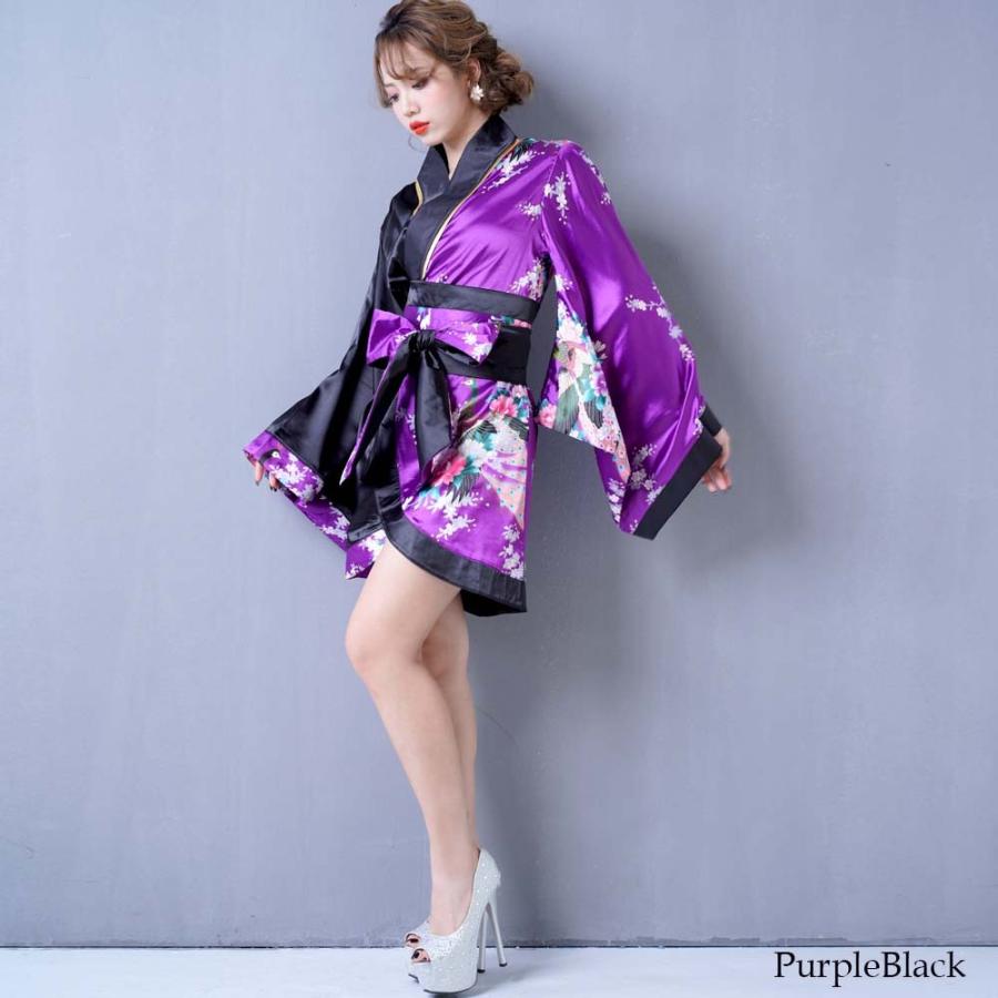 ツートンカラー孔雀和柄着物ドレス キャバドレス 女性用 和柄 衣装