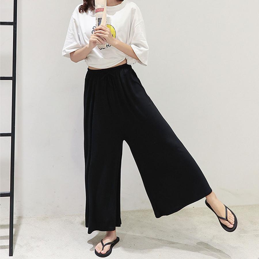 ワイドパンツ レディース 春夏 ロング ガウチョパンツ スカーチョ