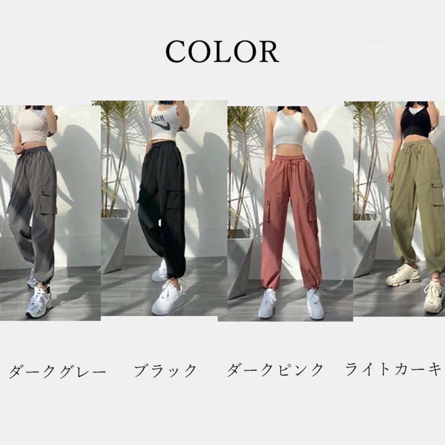 パンツ レディース ブラック カーゴパンツ ポリエステル100% シンプル カーゴパンツ パンツ レディース[品番：TOPW0000671]｜DEVICE