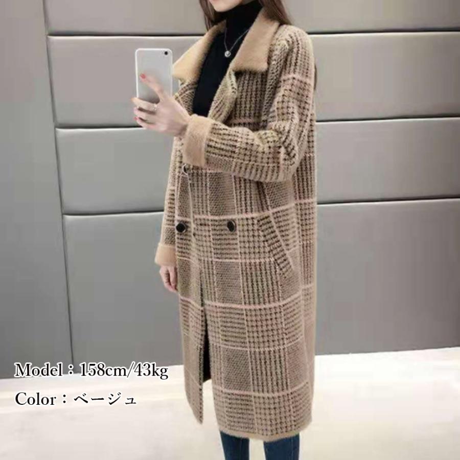 チェスターコート レディース 秋冬 折り襟 ボタン ポケット 膝丈
