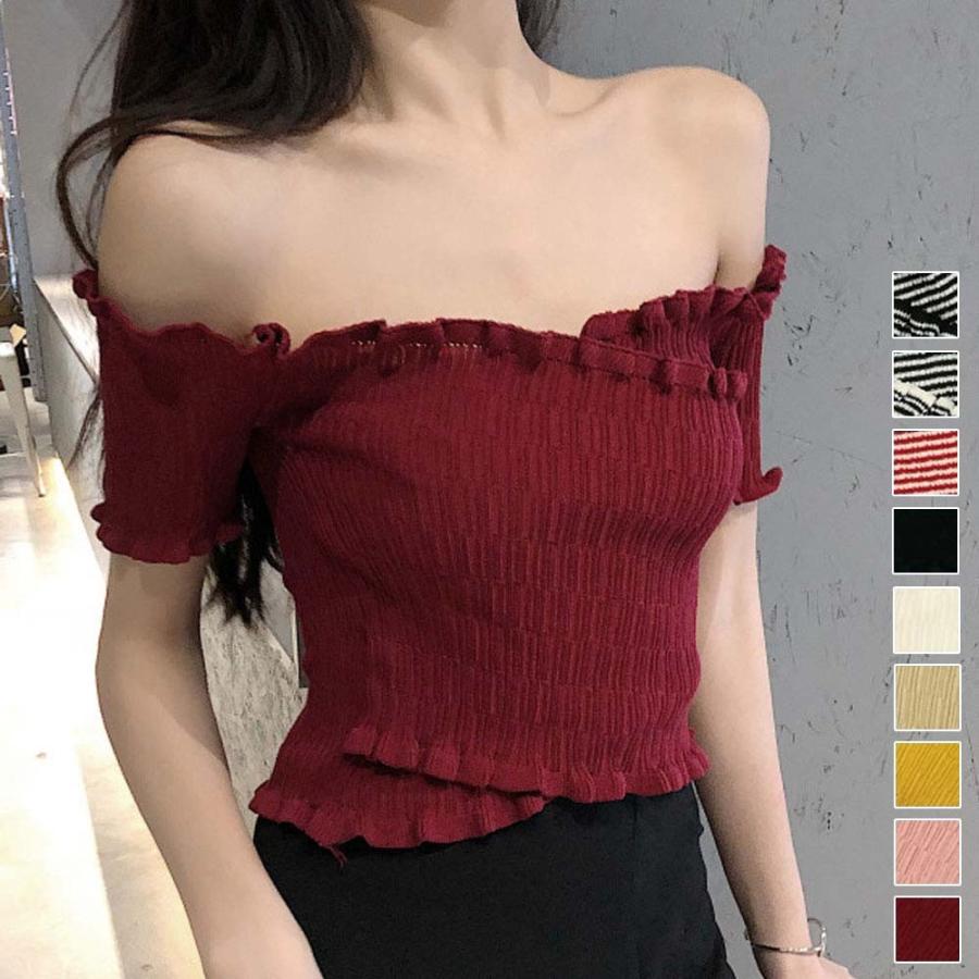 【最終値下げ！】d.i.a. ダイヤ ショート丈 オフショル トップス ニットトップス レディース 春夏 オフショルダー 肩だし ショート丈