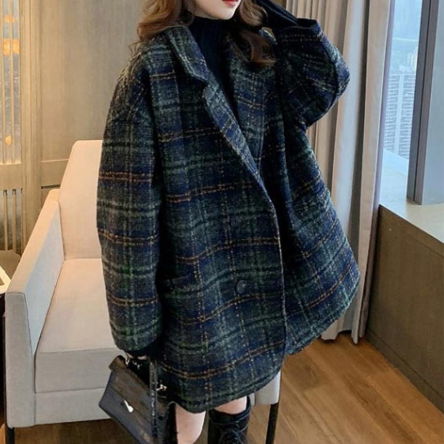 チェスターコート レディース 秋冬 短め丈 ダブルボタン ポケット 中綿