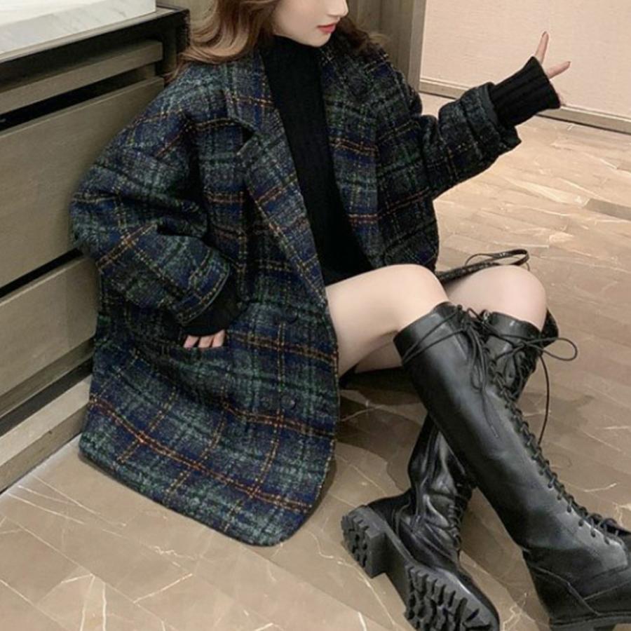 チェスターコート レディース 秋冬 短め丈 ダブルボタン ポケット 中綿