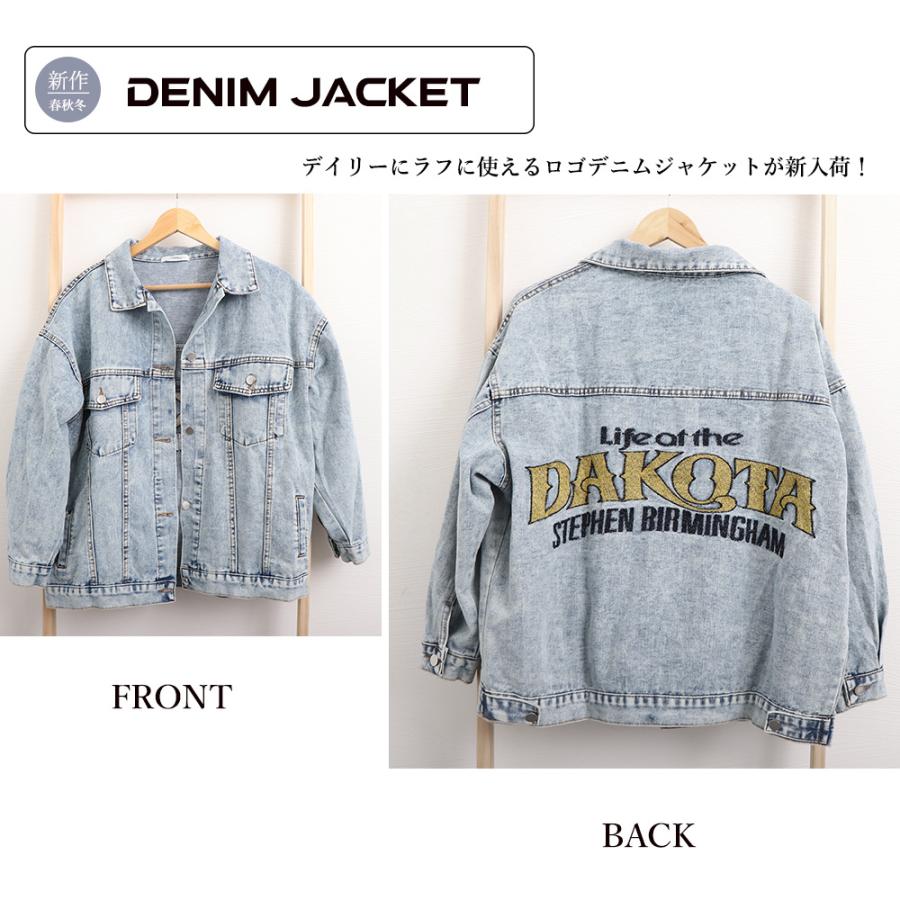 デニムジャケット レディース 秋冬 長袖 大きめ ポケット Gジャン 綿