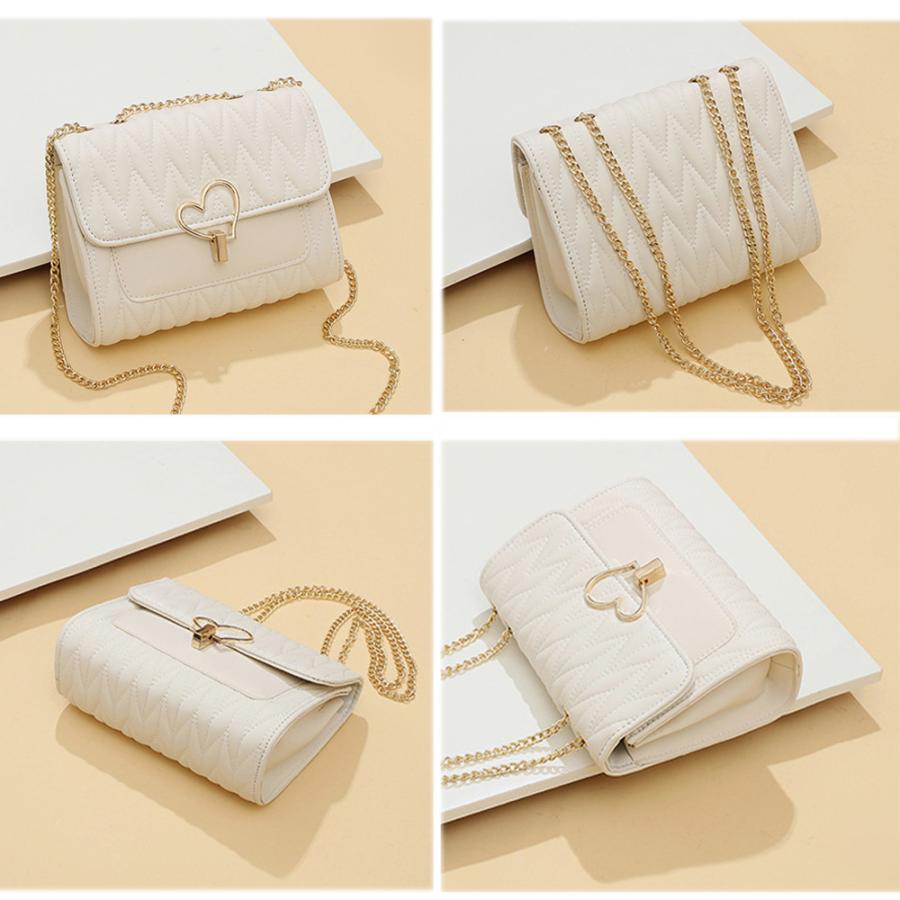 ショルダーバッグ レディース 春夏秋冬 スクエア ミニ チェーン ハート