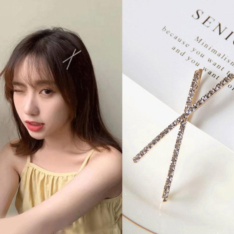 莉  ヘアピン2点 ヘアピン2点セット レディース 春夏秋冬 クロス ヘアアクセ ライン