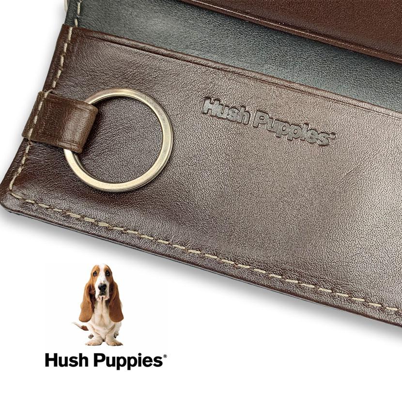 Hush Puppies ハッシュパピー キーケース キーホルダー 鍵入れ 男性用 リアルレザー バイカラー 三つ折り シンプル ns