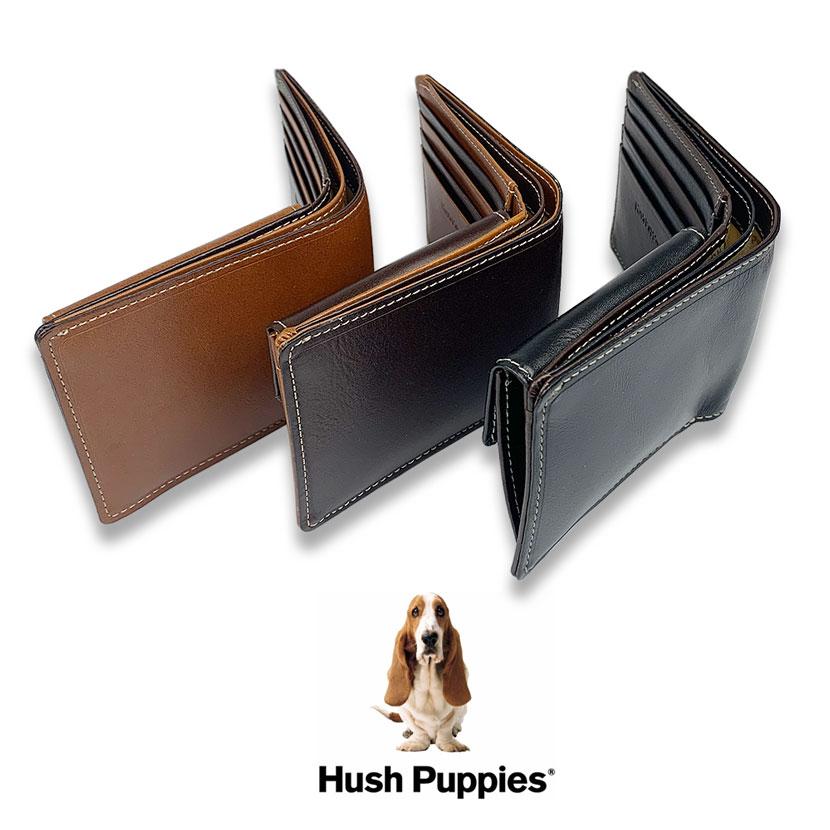 Hush Puppies 二つ折り財布 ショートウォレット 男性用 ハッシュパピー リアルレザー バイカラー 小銭入れ付き シック スタイリッシュ｜piena｜07