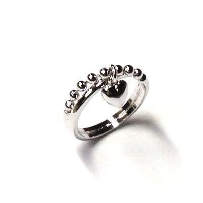 ハートリング 指輪 レディース 日本製 SILVER925 ハートチャーム 恋する乙女ハート 幅広サイズ シルバー 甘い系 爆買の画像