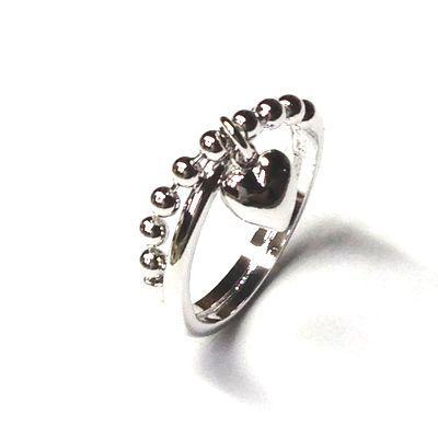 ハートリング 指輪 レディース 日本製 SILVER925 ハートチャーム 恋する乙女ハート 幅広サイズ シルバー 甘い系 爆買の画像