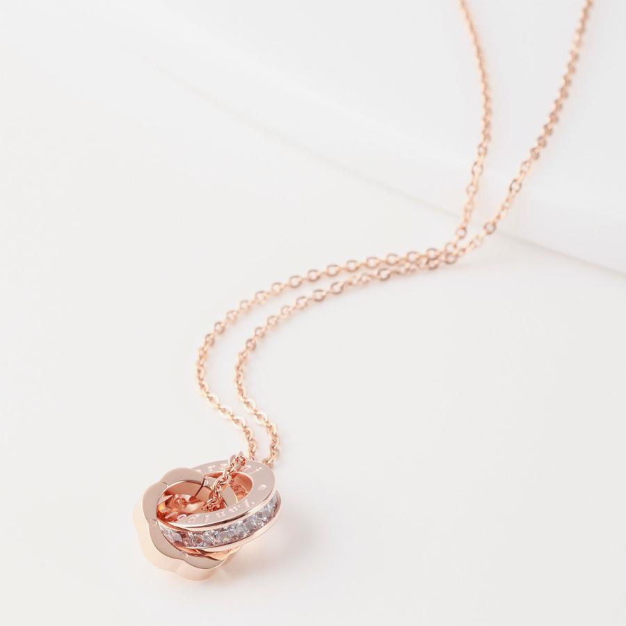 ネックレス サージカルステンレス製 ダブルリング キュービックジルコニア 金属アレルギー対応 Zanipolo Terzini 爆買_1
