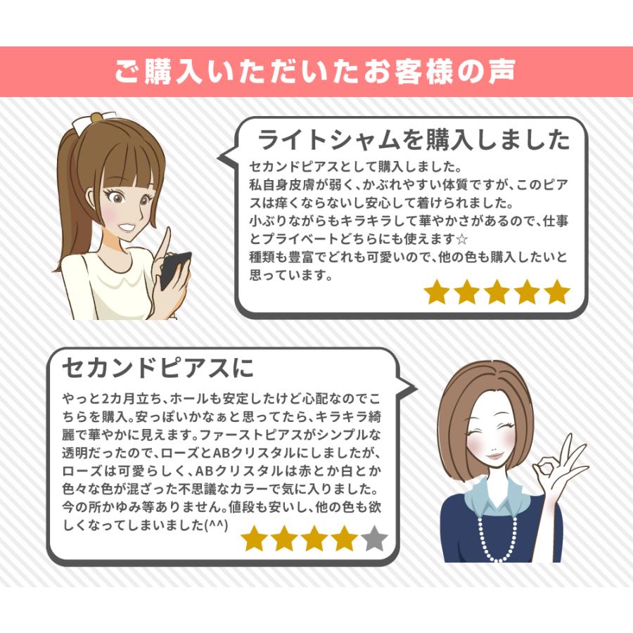 ピアス レディース メンズ ラインストーンのチタン製スタッドピアス 医療用素材のセカンドピアス 爆買 |  | 06