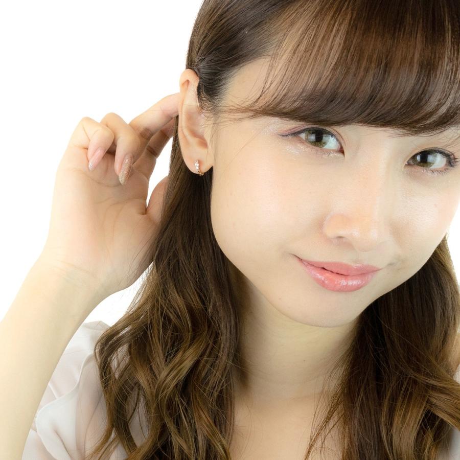 e.m. ジルコニア3粒フープピアス ピアス キュービックジルコニア フープ ミニ リング 3粒 直径