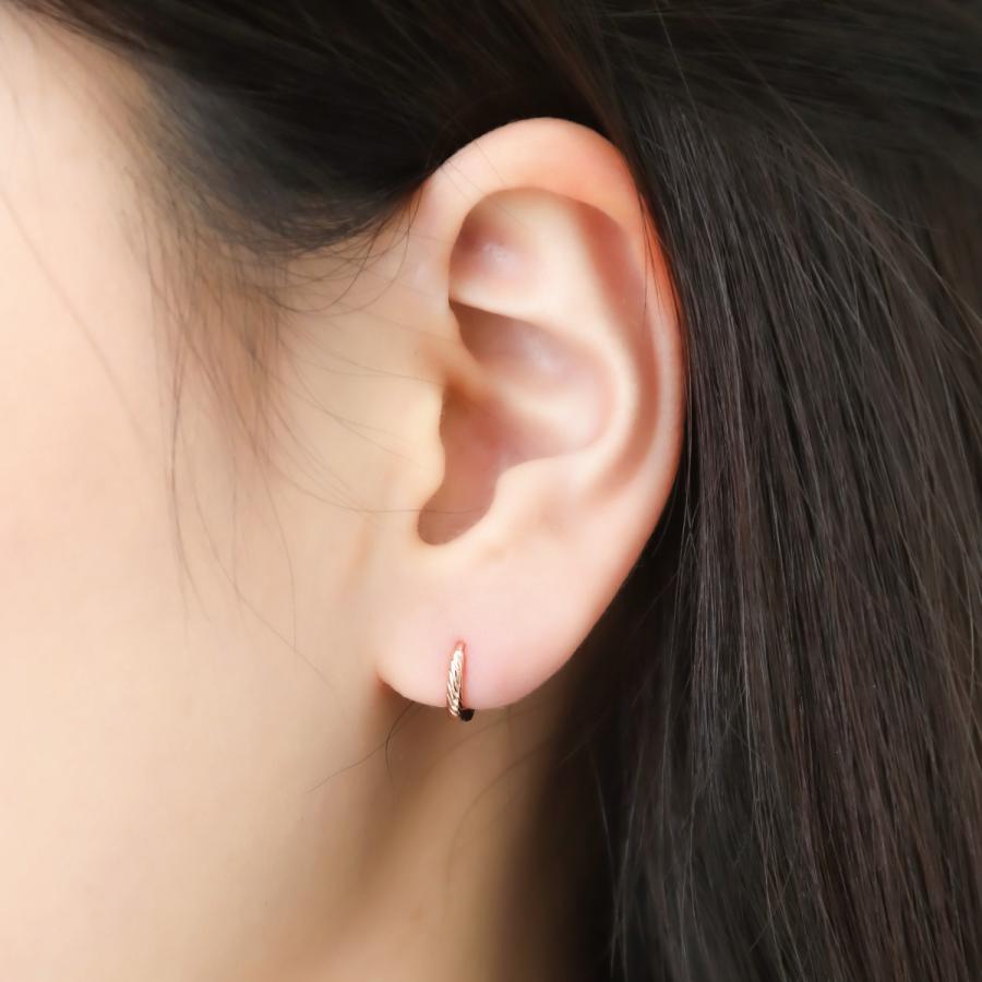 フープピアス ニッケルフリー ツイスト ひねり シンプル ミニ 小さい