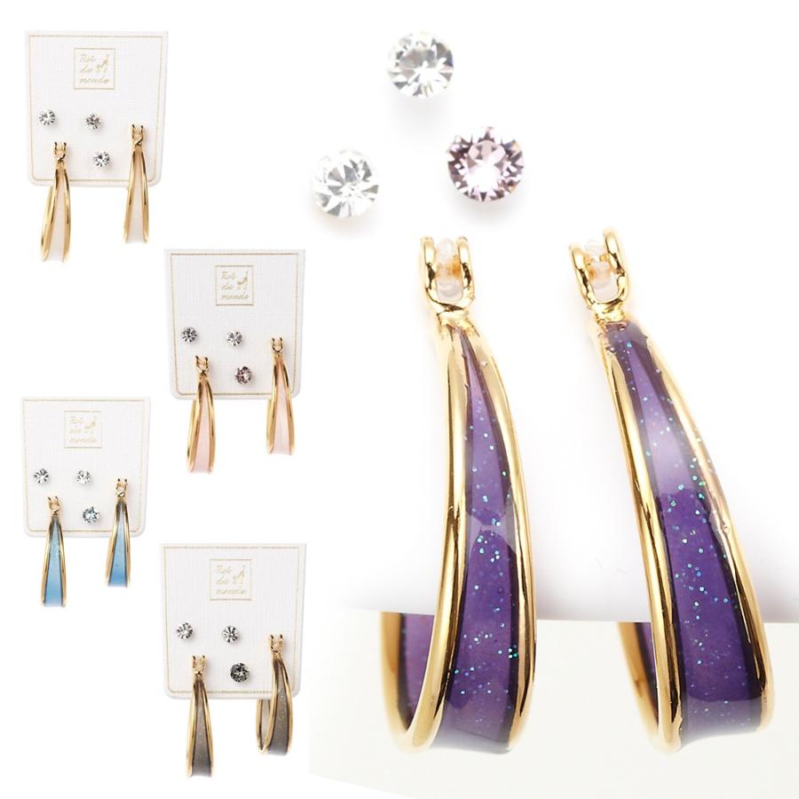 複数ピアスホール用5個セット 樹脂ポスト 低金属アレルギー フープ 1石ストーン ラメ クリア ゴールド Ps Rep 10 アクセサリーショップ Piena 通販 Yahoo ショッピング