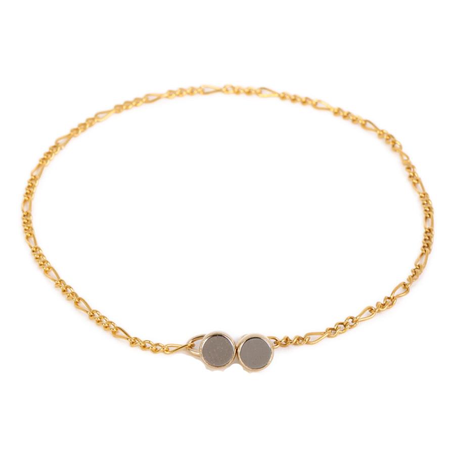 ブレスレット 14KGF ゴールドフィルド フィガロチェーン 18cm 1本 磁石  