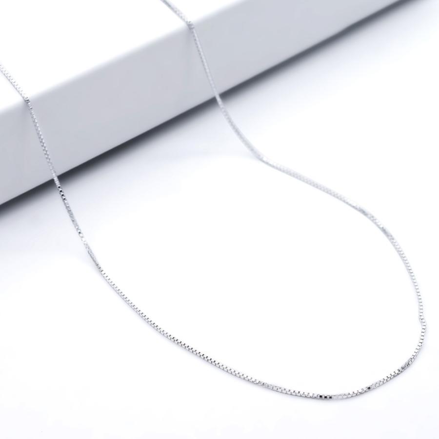 ネックレス レディース シルバー925製 金属アレルギー対応 イタリア製 チェーンのみ 45cm ボックスチェーン 爆買の画像
