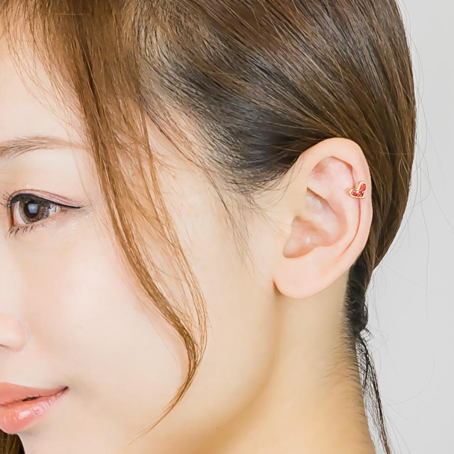 ボディピアス サージカルステンレス ラインストーン 14G パヴェ ハート