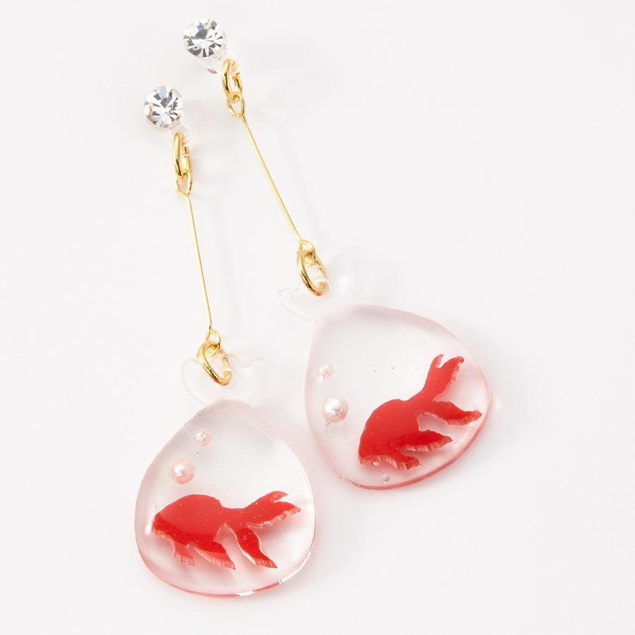 ピアス フェイクパール ガラス 金魚鉢 祭 ぶら下がり 樹脂製ポスト 金属アレルギー対応 Ss Cjp19sps 340 アクセサリーショップ Piena 通販 Yahoo ショッピング