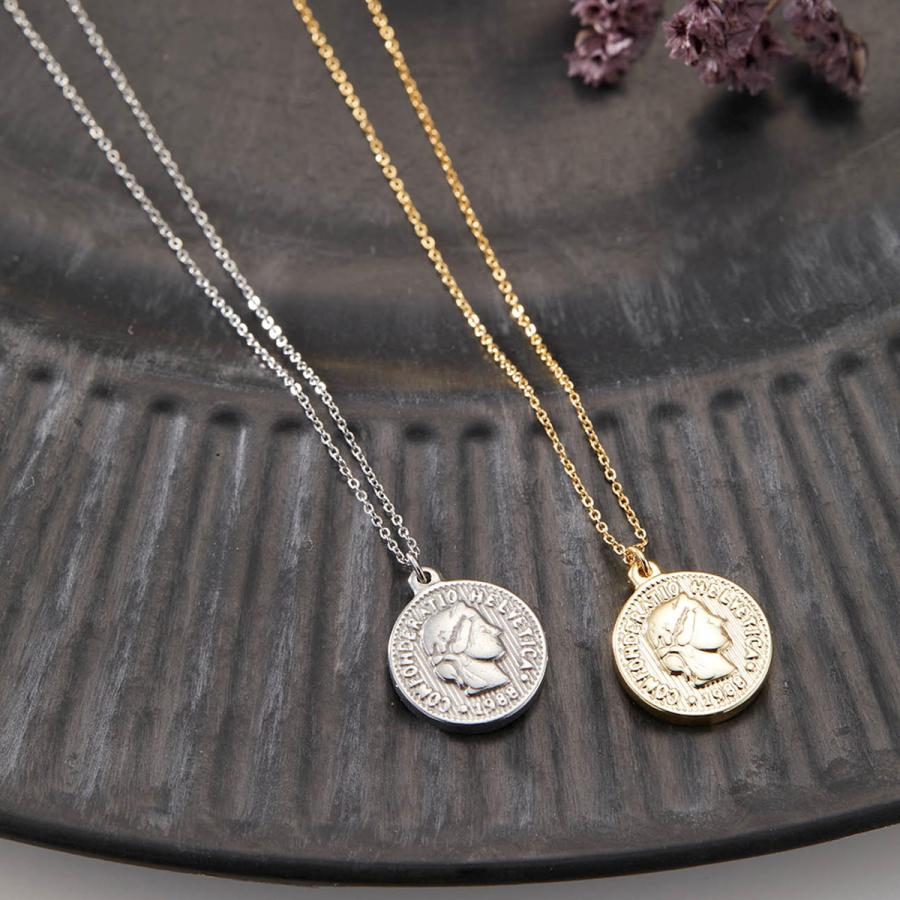 ネックレス ペンダント ニッケルフリー コイン エリザベスモチーフ シンプル 金運 お肌に優しい 金属アレルギー対応 爆買 : アクセサリーショップ  PIENA - 通販 - Yahoo!ショッピング