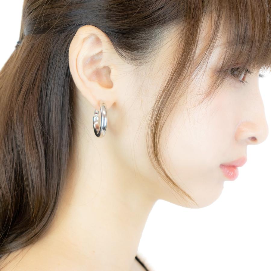 ピアス フープ ワンタッチ ツヤ有り G型 チタンポスト ニッケルフリー 