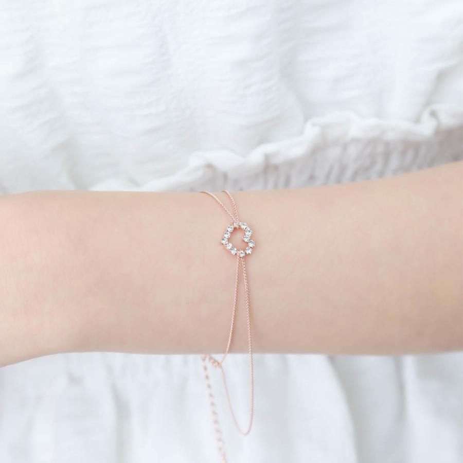 ブレスレット ハート 2連 ラインストーン キラキラ エレガント