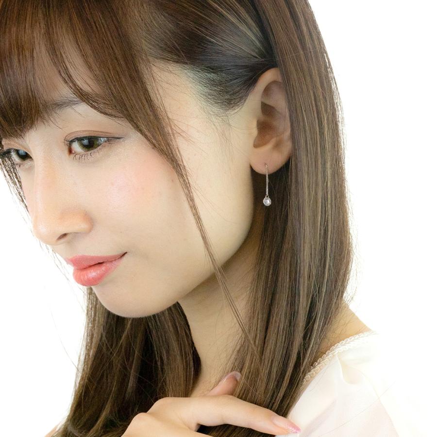 アメリカンピアス キュービックジルコニア 一粒 ショート チェーン 揺れる 金属アレルギー対応 爆買 |  | 04