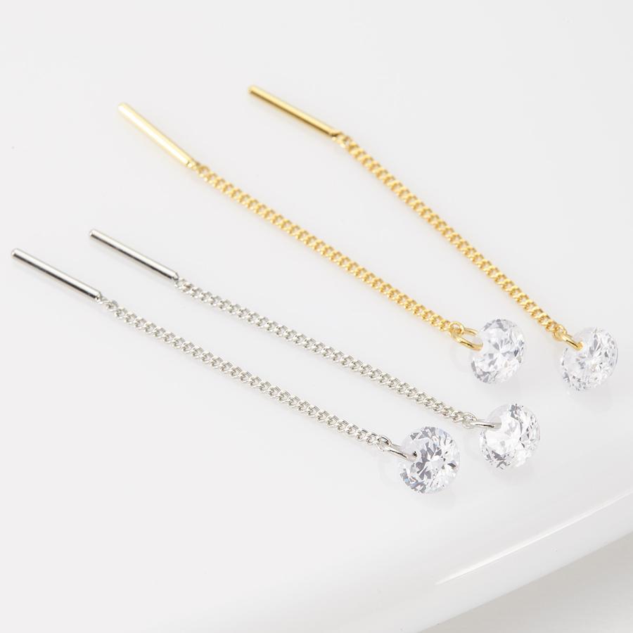 アメリカンピアス キュービックジルコニア 一粒 ショート チェーン 揺れる 金属アレルギー対応 爆買 |  | 06