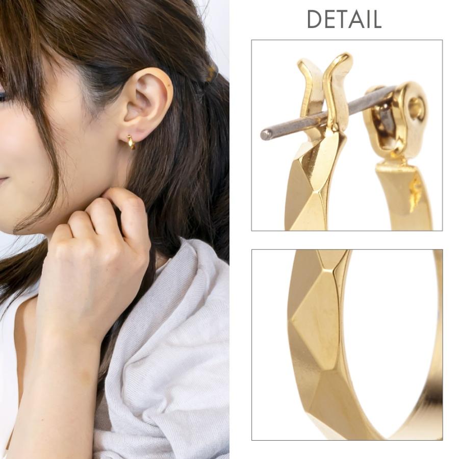 ダイヤ型にカットしたフープピアスチタン製ポストシルバー ゴールド 爆買 |  | 02