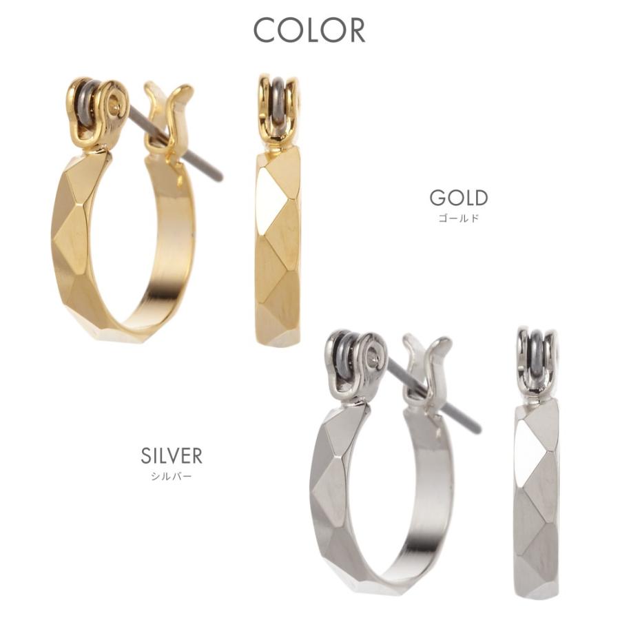 ダイヤ型にカットしたフープピアスチタン製ポストシルバー ゴールド 爆買 |  | 03