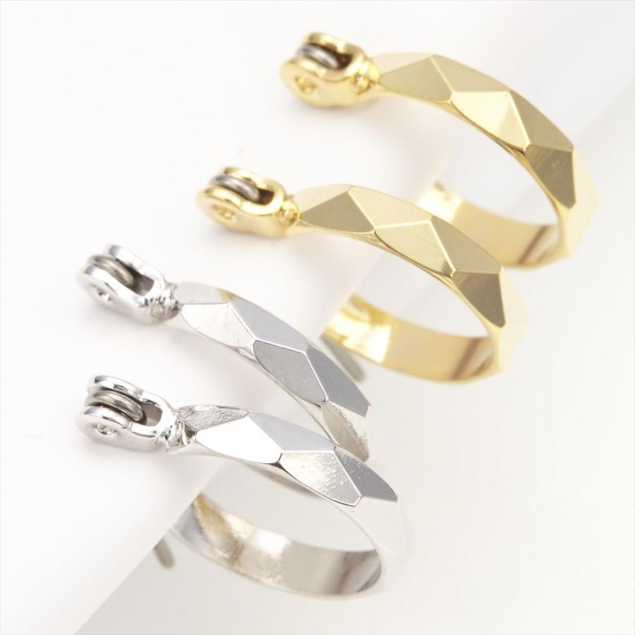 ダイヤ型にカットしたフープピアスチタン製ポストシルバー ゴールド 爆買 |  | 06