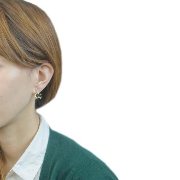 ノンホールピアス ペア イヤリング ノンアレルギー ネコ ねこ 猫 黒猫