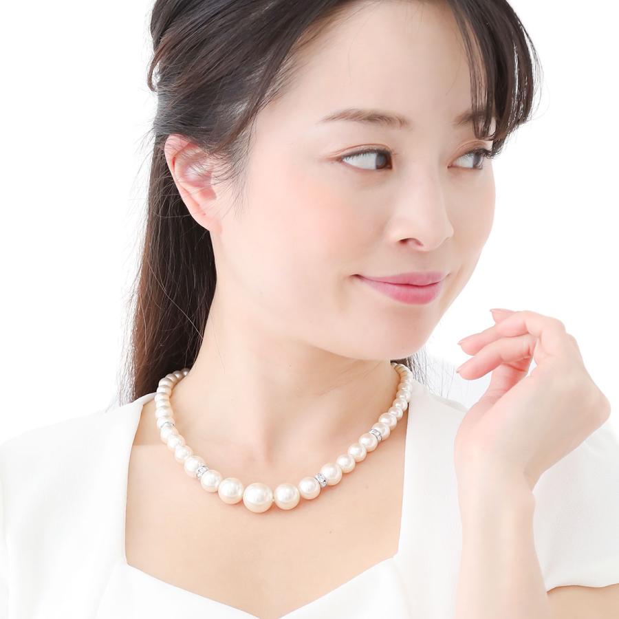 ネックレス パール 真珠 グラデーション 上品 大人 ゴージャス