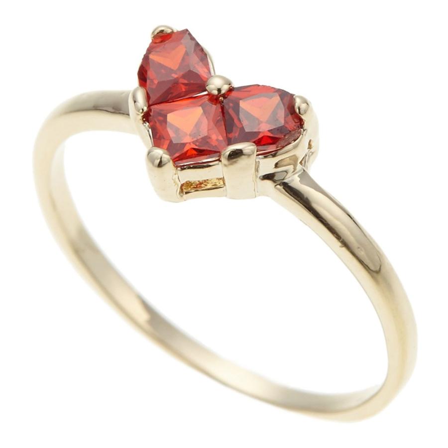 リング ピンキー ハート ストーン メタル ゴールド 小指 指輪