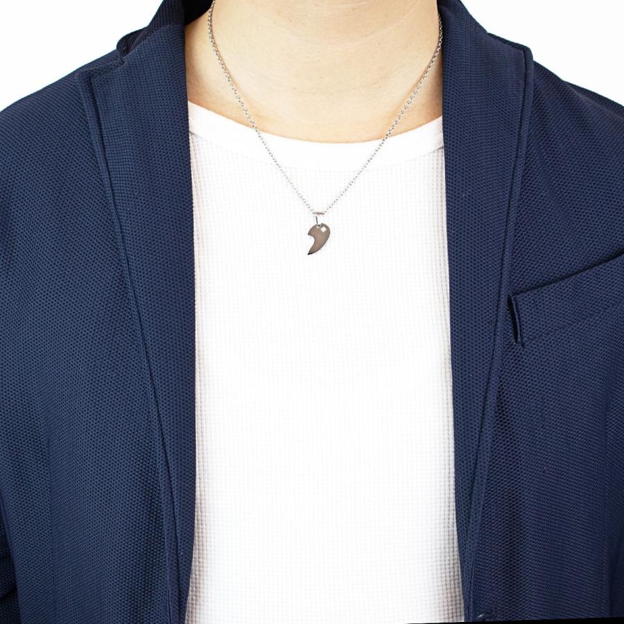 ペアネックレス レディース メンズ ユニセックス サージカルステンレス316L製 合わせるとハート 爆買の画像