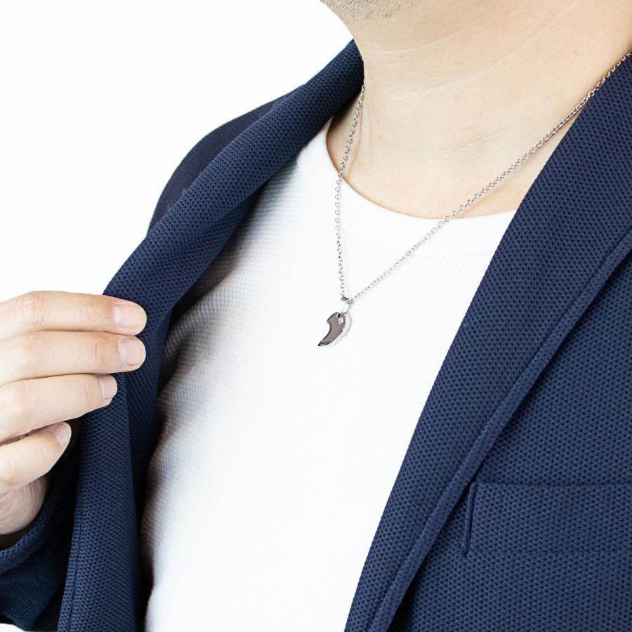 ペアネックレス レディース メンズ ユニセックス サージカルステンレス316L製 合わせるとハート 爆買の画像