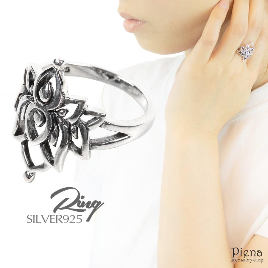 リング シルバー925 燻し 大きめ アンティーク エスニック ボヘミアン